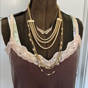 multiple layering necklaces all one price vintage estate sale find granny core